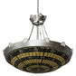 Meyda Lighting Shell and Ribbon 48" 8-Light Nickel Inverted Pendant Light With Multi-Colored Shade Glass