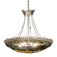 Meyda Lighting Shell and Ribbon 48" 8-Light Nickel Inverted Pendant Light With Multi-Colored Shade Glass
