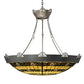 Meyda Lighting Shell and Ribbon 48" 8-Light Nickel Inverted Pendant Light With Multi-Colored Shade Glass