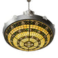 Meyda Lighting Shell and Ribbon 48" 8-Light Nickel Inverted Pendant Light With Multi-Colored Shade Glass