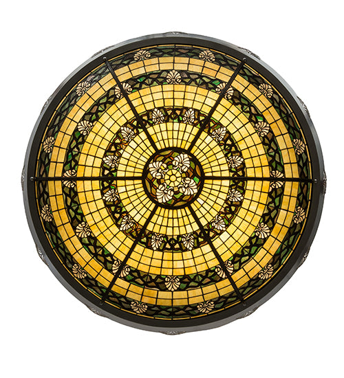 Meyda Lighting Shell and Ribbon 48" 8-Light Nickel Inverted Pendant Light With Multi-Colored Shade Glass
