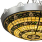 Meyda Lighting Shell and Ribbon 48" 8-Light Nickel Inverted Pendant Light With Multi-Colored Shade Glass