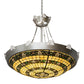 Meyda Lighting Shell and Ribbon 48" 8-Light Nickel Inverted Pendant Light With Multi-Colored Shade Glass