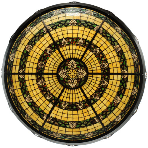 Meyda Lighting Shell and Ribbon 48" 8-Light Timeless Bronze Inverted Pendant Light With Multi-Colored Shade Glass