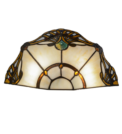 Meyda Lighting Shell with Jewels 15" 2-Light Wall Sconce With Multi-Colored Shade Glass
