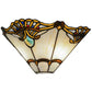 Meyda Lighting Shell with Jewels 15" 2-Light Wall Sconce With Multi-Colored Shade Glass