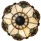 Meyda Lighting Shell with Jewels 16" 3-Light Mahogany Bronze Semi-flush Mount Light With Multi-Colored Shade Glass