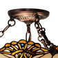 Meyda Lighting Shell with Jewels 16" 3-Light Mahogany Bronze Semi-flush Mount Light With Multi-Colored Shade Glass