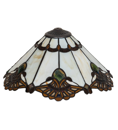 Meyda Lighting Shell with Jewels 16" Multi-Colored Shade Glass