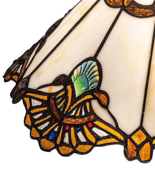 Meyda Lighting Shell with Jewels 16" Multi-Colored Shade Glass