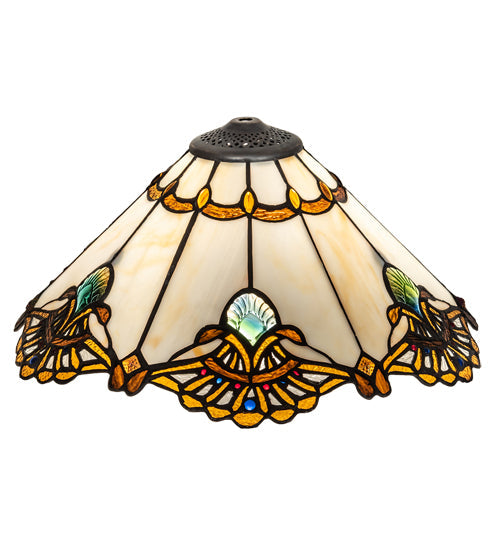 Meyda Lighting Shell with Jewels 16" Multi-Colored Shade Glass