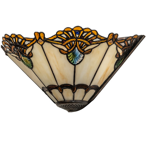 Meyda Lighting Shell with Jewels 16" Wall Sconce With Multi-Clored Shade Glass