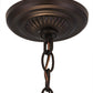 Meyda Lighting Shell with Jewels 20" 3-Light Mahogany Bronze Inverted Pendant Light With Multi-Colored Shade Glass