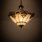 Meyda Lighting Shell with Jewels 20" 3-Light Mahogany Bronze Inverted Pendant Light With Multi-Colored Shade Glass