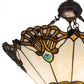 Meyda Lighting Shell with Jewels 20" 3-Light Mahogany Bronze Inverted Pendant Light With Multi-Colored Shade Glass