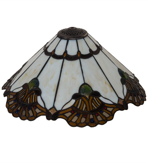 Meyda Lighting Shell with Jewels 20" Multi-Colored Shade Glass