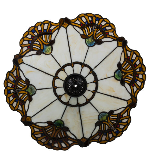 Meyda Lighting Shell with Jewels 20" Multi-Colored Shade Glass