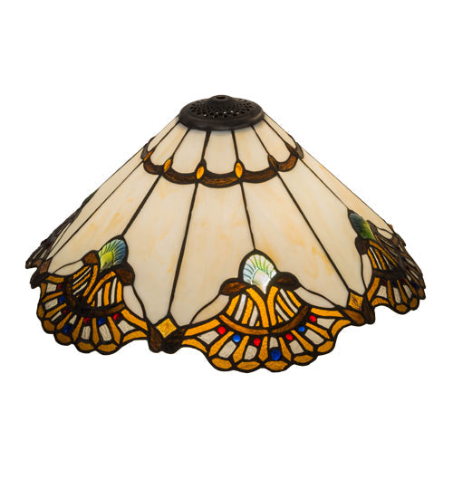 Meyda Lighting Shell with Jewels 20" Multi-Colored Shade Glass
