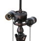 Meyda Lighting Shell with Jewels 21" 2-Light Mahogany Bronze Table Lamp With Multi-Colored Shade Glass