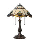 Meyda Lighting Shell with Jewels 21" 2-Light Mahogany Bronze Table Lamp With Multi-Colored Shade Glass
