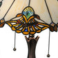 Meyda Lighting Shell with Jewels 21" 2-Light Mahogany Bronze Table Lamp With Multi-Colored Shade Glass