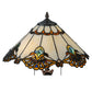 Meyda Lighting Shell with Jewels 21" 2-Light Mahogany Bronze Table Lamp With Multi-Colored Shade Glass