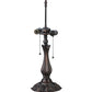 Meyda Lighting Shell with Jewels 21" 2-Light Mahogany Bronze Table Lamp With Multi-Colored Shade Glass