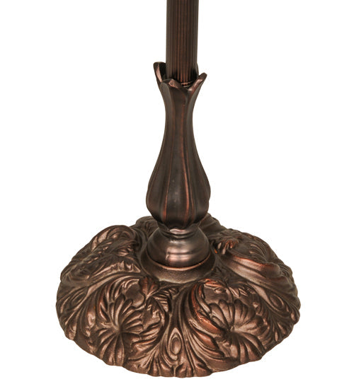 Meyda Lighting Shell with Jewels 63" 2-Light Mahogany Bronze Floor Lamp With Multi-Colored Shade Glass