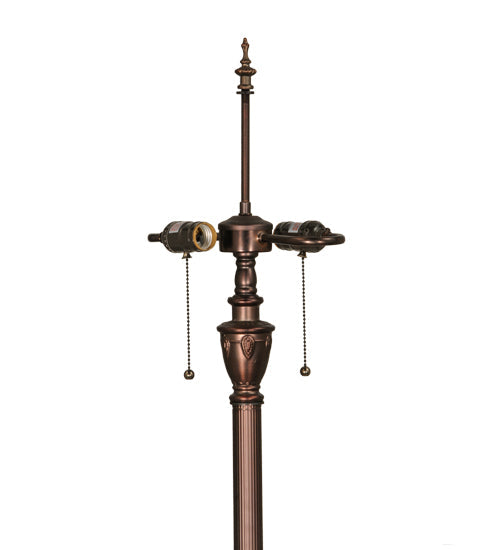 Meyda Lighting Shell with Jewels 63" 2-Light Mahogany Bronze Floor Lamp With Multi-Colored Shade Glass