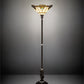 Meyda Lighting Shell with Jewels 74" Mahogany Bronze Floor Lamp With Multi-Colored Stained Shade Glass