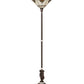 Meyda Lighting Shell with Jewels 74" Mahogany Bronze Floor Lamp With Multi-Colored Stained Shade Glass