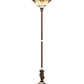 Meyda Lighting Shell with Jewels 74" Mahogany Bronze Floor Lamp With Multi-Colored Stained Shade Glass