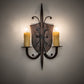 Meyda Lighting Shield 11" 2-Light Cimarron Bronze Wall Sconce With Ivory Faux Candlelight