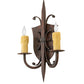 Meyda Lighting Shield 11" 2-Light Cimarron Bronze Wall Sconce With Ivory Faux Candlelight