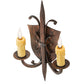 Meyda Lighting Shield 11" 2-Light Cimarron Bronze Wall Sconce With Ivory Faux Candlelight