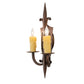 Meyda Lighting Shield 11" 2-Light Cimarron Bronze Wall Sconce With Ivory Faux Candlelight