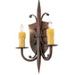 Meyda Lighting Shield 11" 2-Light Cimarron Bronze Wall Sconce With Ivory Faux Candlelight