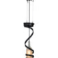 Meyda Lighting Shirley 7" Textured Black Pendant Light With Frosted Clear Wine Bottle Shade Glass