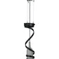 Meyda Lighting Shirley 7" Textured Black Pendant Light With Frosted Clear Wine Bottle Shade Glass