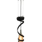 Meyda Lighting Shirley 7" Textured Black Pendant Light With Frosted Clear Wine Bottle Shade Glass