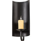 Meyda Lighting Shoreham 7" Black Satin Wrought Iron Wall Sconce With Ivory Faux Candlelight