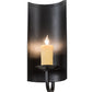Meyda Lighting Shoreham 7" Black Satin Wrought Iron Wall Sconce With Ivory Faux Candlelight