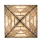 Meyda Lighting Shu 29" 4-Light Satin Brass Pendant Light With Beige & White Shade Glass