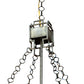 Meyda Lighting Shu 29" 4-Light Satin Brass Pendant Light With Beige & White Shade Glass