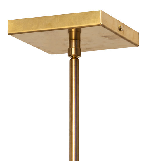 Meyda Lighting Shutter 7" Gold Nickel Mini Pendant Light With Red Sparkle Shade Glass