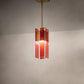 Meyda Lighting Shutter 7" Gold Nickel Mini Pendant Light With Red Sparkle Shade Glass