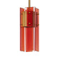 Meyda Lighting Shutter 7" Gold Nickel Mini Pendant Light With Red Sparkle Shade Glass