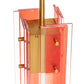 Meyda Lighting Shutter 7" Gold Nickel Mini Pendant Light With Red Sparkle Shade Glass