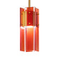 Meyda Lighting Shutter 7" Gold Nickel Mini Pendant Light With Red Sparkle Shade Glass