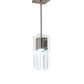 Meyda Lighting Shutter 7" Nickel Mini Pendant Light With Clear Sparkle Shade Glass